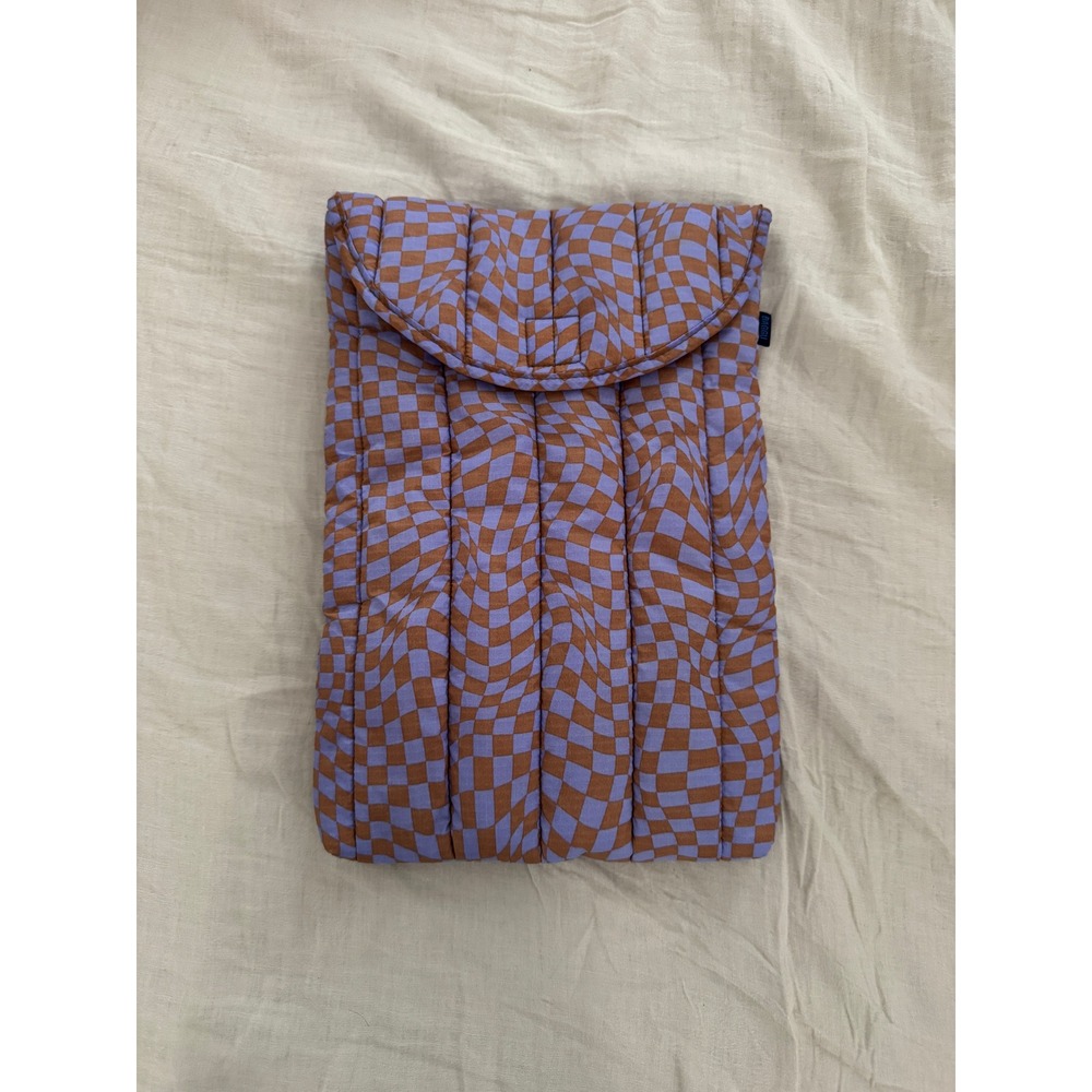 BAGGU Puffy Laptop Sleeve Trippy Checkerboard Quilted 15"